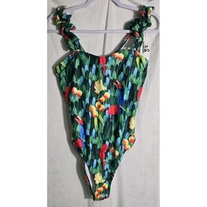 Sporlike Swimsuit Woman's Large V Neck Ruffle One Piece New‎